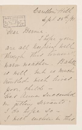 Letter, 25 September 1891