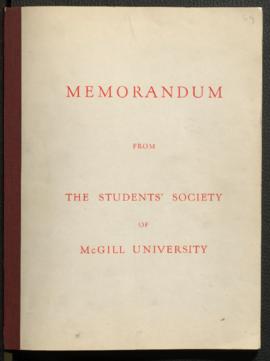 Memorandum from the Student's Society of McGill University