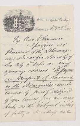 Letter, 2 November 1881