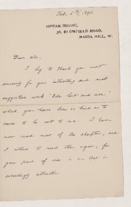 Letter, 5 February 1896