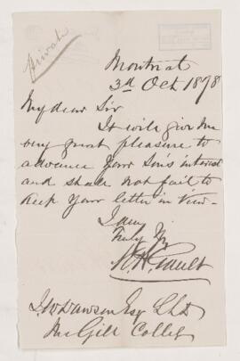 Letter, 3 October 1878