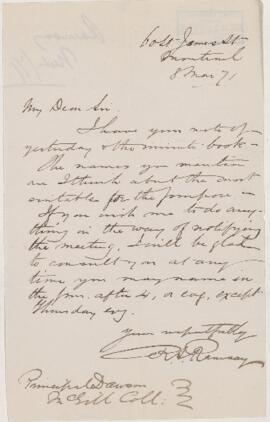 Letter, 8 March 1871.