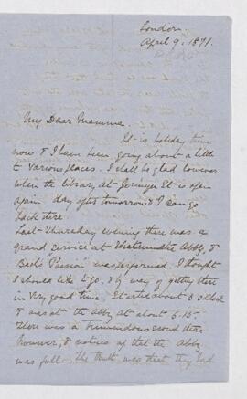 Letter, 9 April 1871