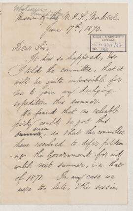 Letter, 17 June 1870