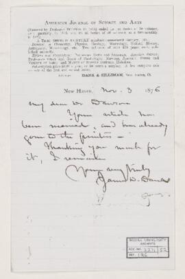 Letter, 3 November 1876