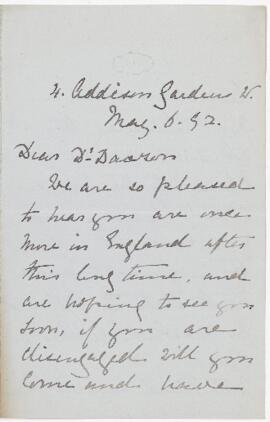 Letter, 6 May 1892