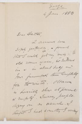 Letter, 4 January 1883