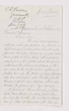 Letter, 19 December 1879