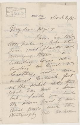 Letter, 9 March 1885