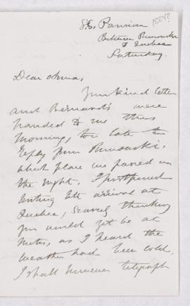 Letter from John William Dawson