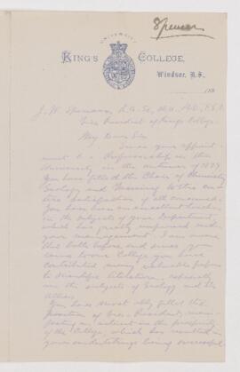 Letter from J.W. Spencer