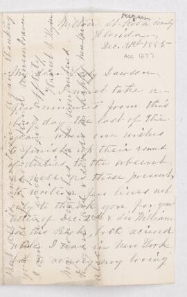 Letter, 31 December 1885