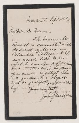 Letter, 1 September 1876