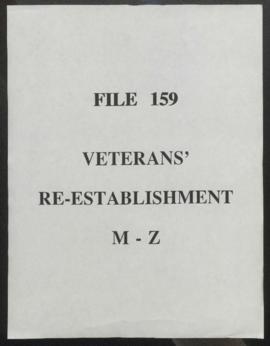 Veterans Re-Establishment: M-Z