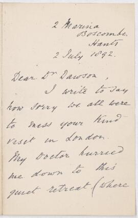 Letter, 2 July 1892