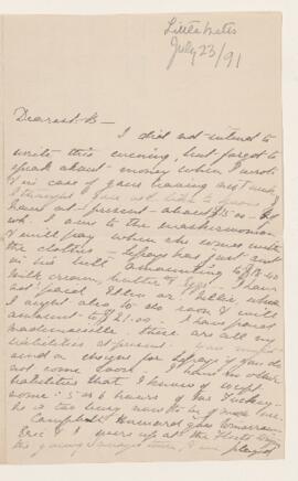 Letter, 23 July 1891