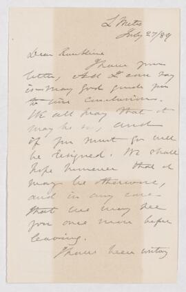 Letter, 27 July 1889