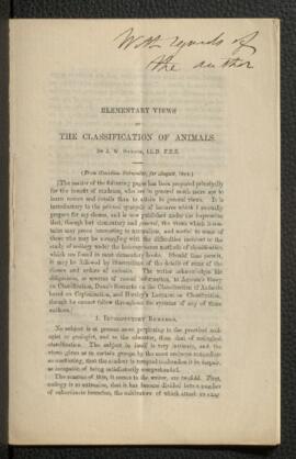 Elementary views of the classification of animals