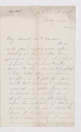 Letter from Anna Hunt