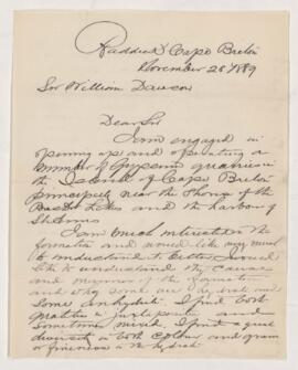 Letter, 28 November 1889