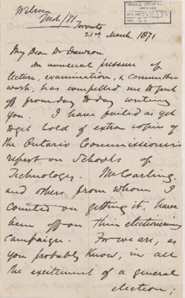 Letter, 21 March 1871.