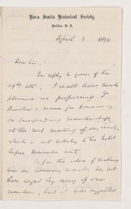 Letter, 3 April 1894