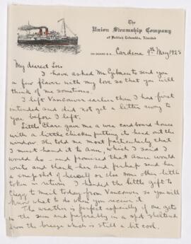 Letter, 9 May 1925