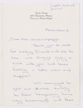 Correspondence to Lois Winslow-Spragge from grandchildren, 1962-1977