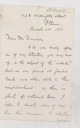 Letter, 2 March 1881