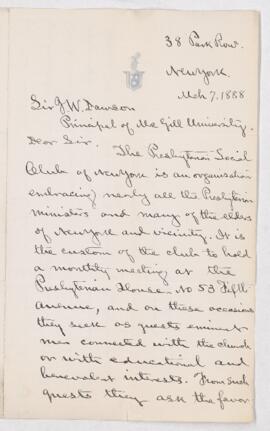 Letter, 7 March 1888