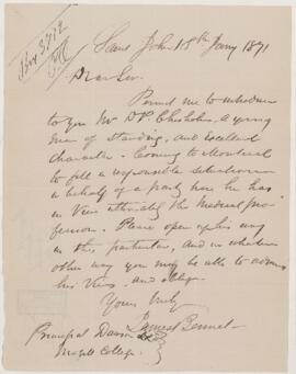 Letter, 18 January 1871