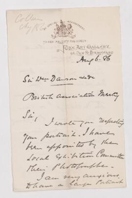 Letter, 6 August 1886