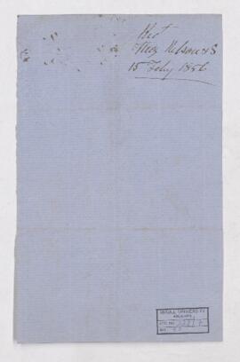 Receipt, 15 February 1856