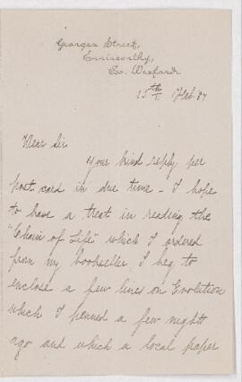 Letter, 15 February 1887