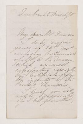 Letter, 25 March 1878