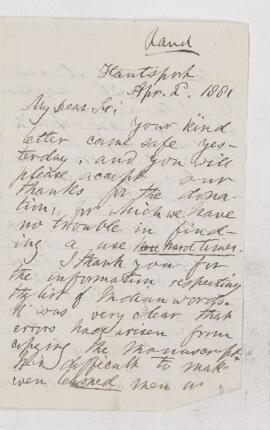 Letter, 2 April 1881