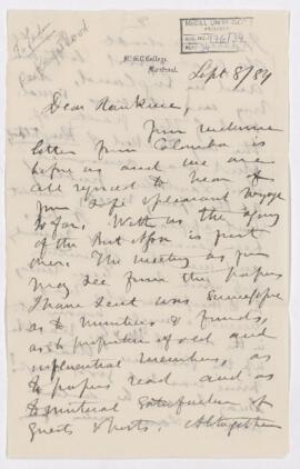 Letter, 8 September 1884