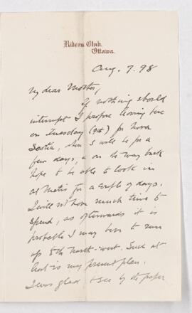 Letter, 7 August 1898