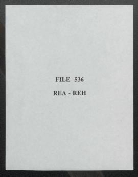 Correspondence - "REA - REH"