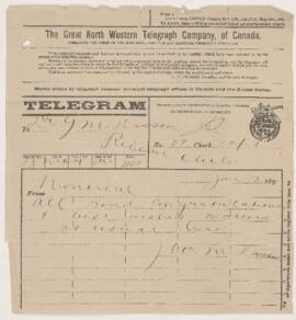 Telegram, 12 January 1895