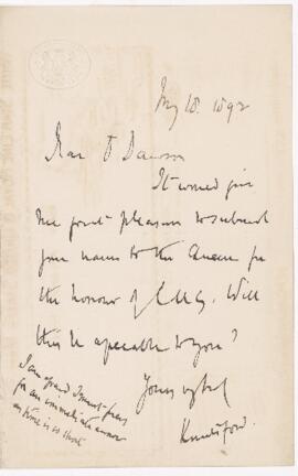 Letter, 18 May 1892