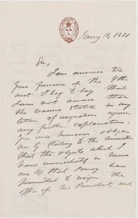 Letter, 11 January 1871