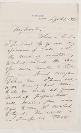 Letter, 26 September 1870