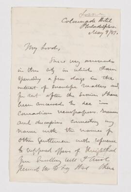 Letter, 9 May 1881