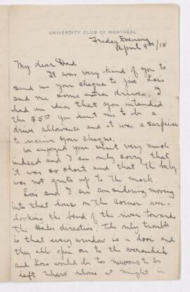 Letter, 9 April 1915