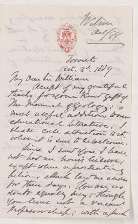 Letter, 3 October 1889