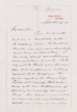 Letter, 29 September 1879