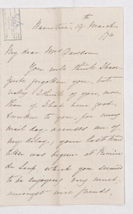 Letter, 19 March 1874