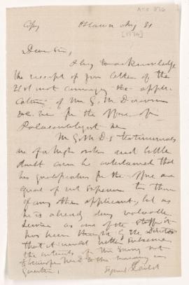 Copy of letter, 31 August 1876