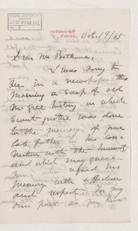 Letter, 19 October 1895